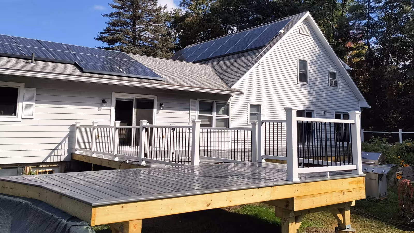 Custom deck built by Empirical Renovations at a Vermont home