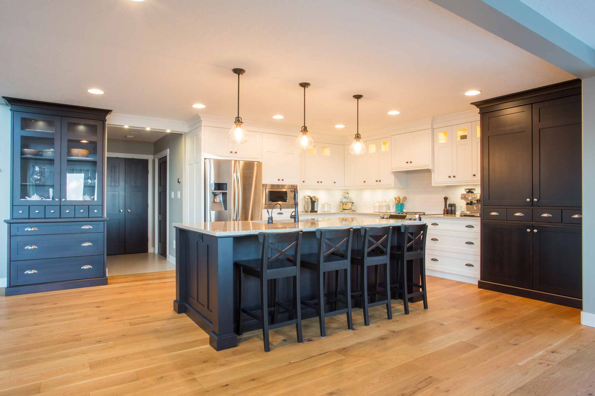 Newly renovated kitchen with hardwood floors