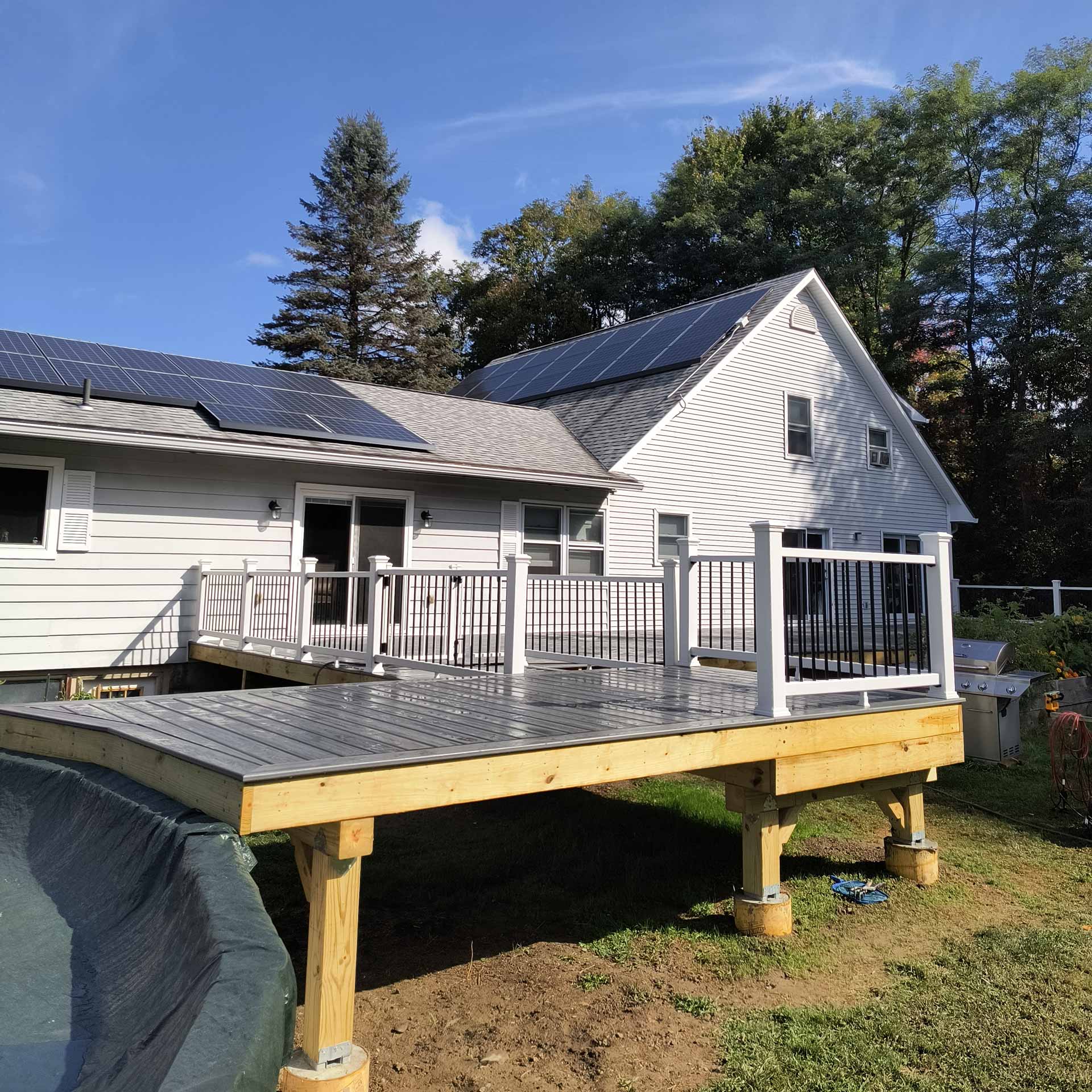 Large newly installed pool deck