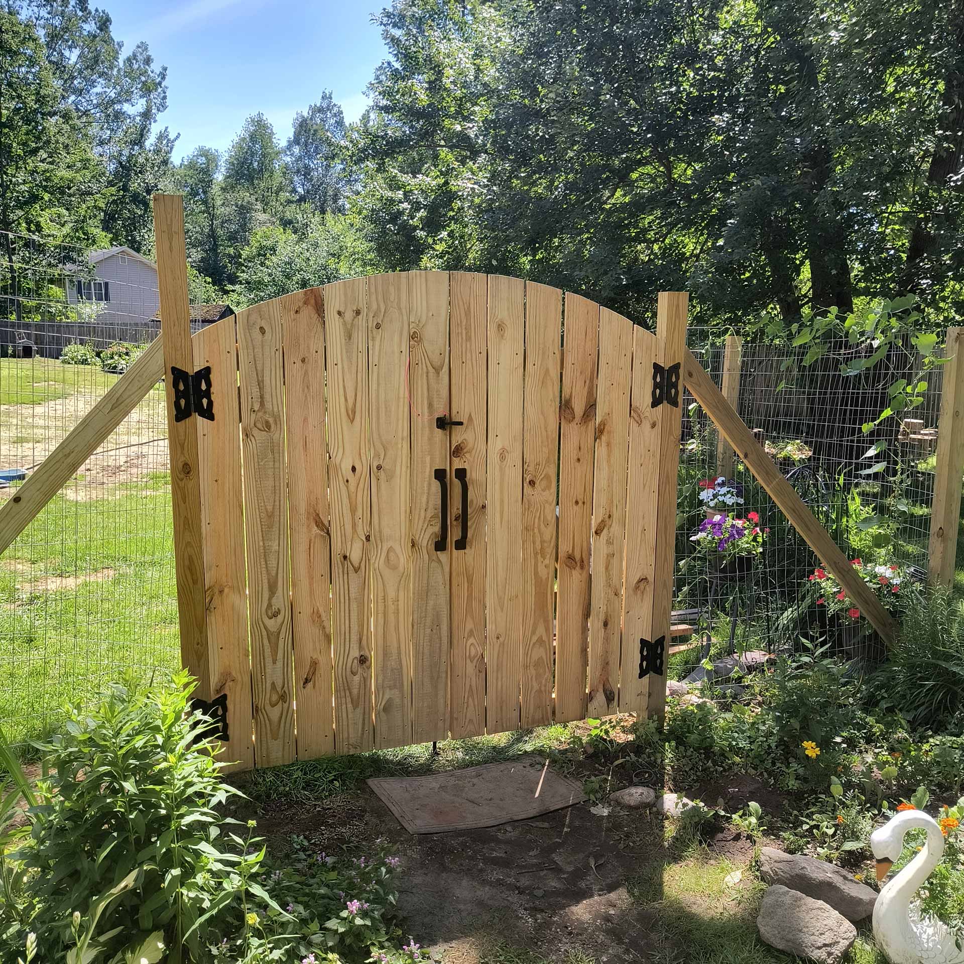 Wooden fence gate