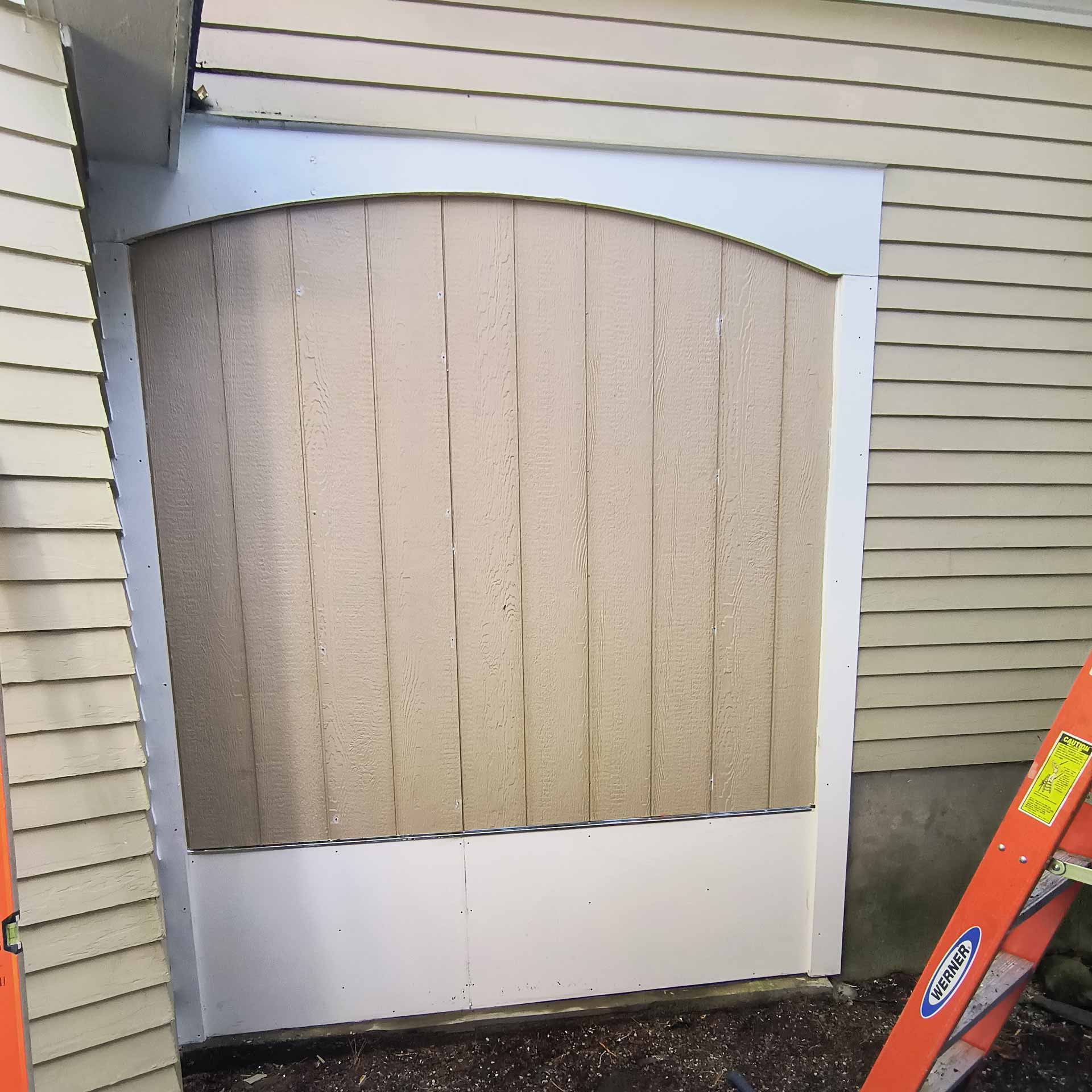 Newly installed side door on house