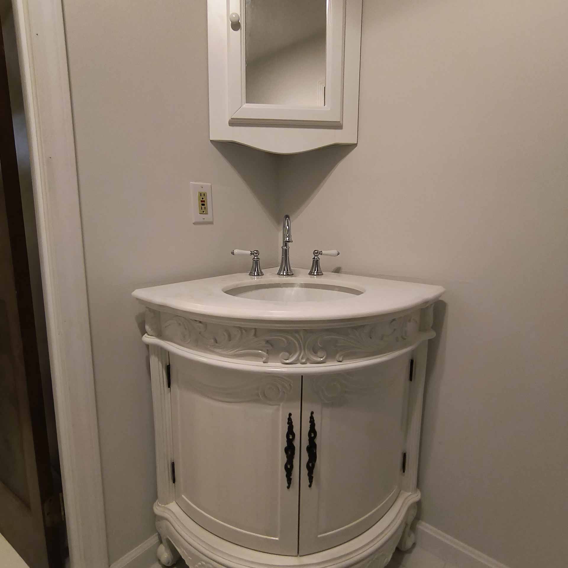 New sink installed in bathroom